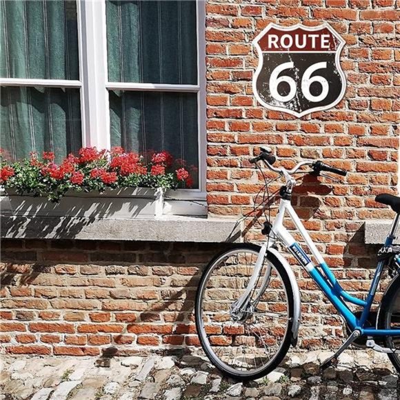 Route 66 Road Signs Vintage Room Decor Metal Sign 12× 12 Inches - Picture 7 of 7